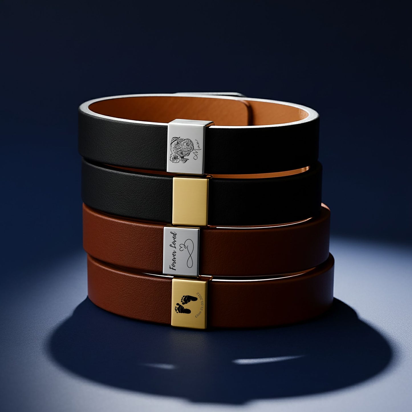 Bracelet Homme Gravé — Le Message Caché | Cuir & Acier