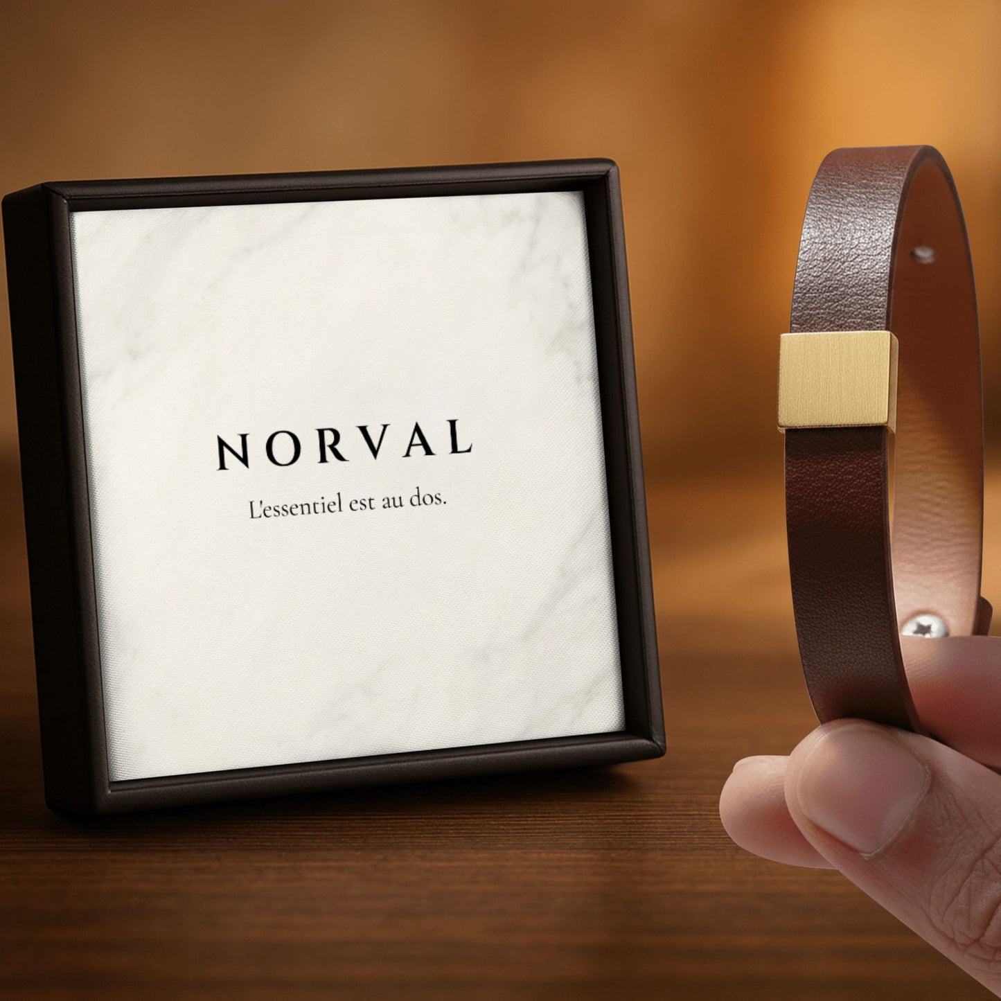 Bracelet Homme Gravé — Le Message Caché | Cuir & Acier
