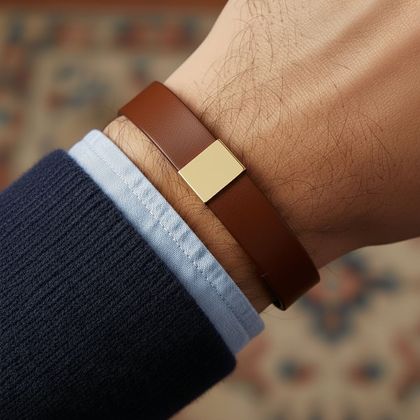 Bracelet Homme Gravé — Le Message Caché | Cuir & Acier
